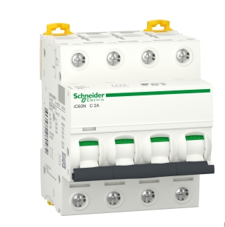 Acti9 iC60N 4P C Curve 2A Miniature Circuit Breaker