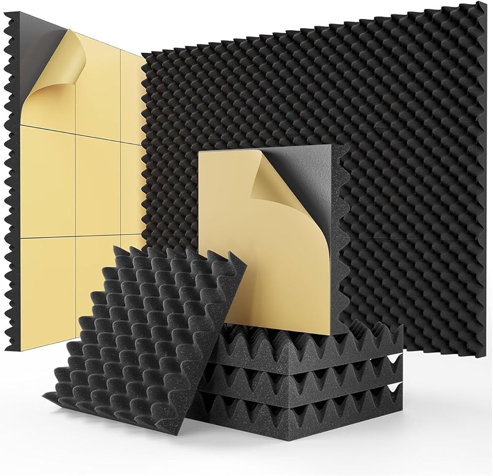 Procell®Flame Proof Acoustical Foam, 70kg/m3; 50/25mm, Eggcrated with self adhesive; 