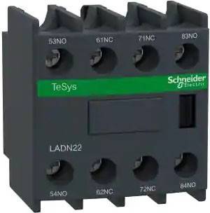 Auxiliary contact block, TeSys Deca, 2NO+2NC, front mounting, screw clamp terminals