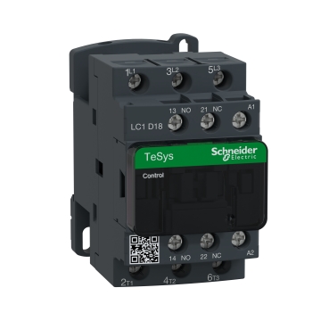 Contactor, TeSys Deca, 3P(3 NO), AC-3/AC-3e, 0 to 440V, 18A, 230VAC 50/60Hz coil
