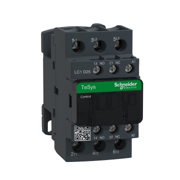 Contactor, TeSys Deca, 3P(3 NO), AC-3/AC-3e, 0 to 440V, 25A, 220VAC 50/60Hz coil