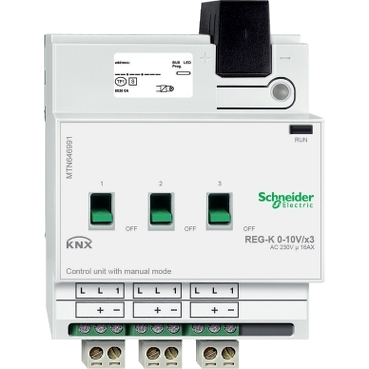 Control unit 0-10 V REG-K/3-gang with manual mode, light grey