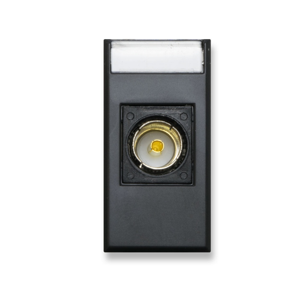 Direct TV coaxial socket, Tekla Series color RAL7016, with IEC 60169-2 female connector for frequencies up to 2400 MHz - input cable connection via screw terminal - 1 module