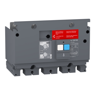 Earth-leakage add-on protection module, EasyPact CVS 100/160, 200 VAC to 440 VAC, 30 mA to 10 A, 4 poles