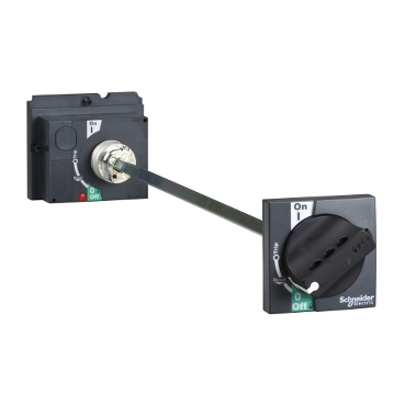 Extended rotary handle, ComPact NSX 100/160/250, black handle, shaft length 185mm to 600mm, IP55