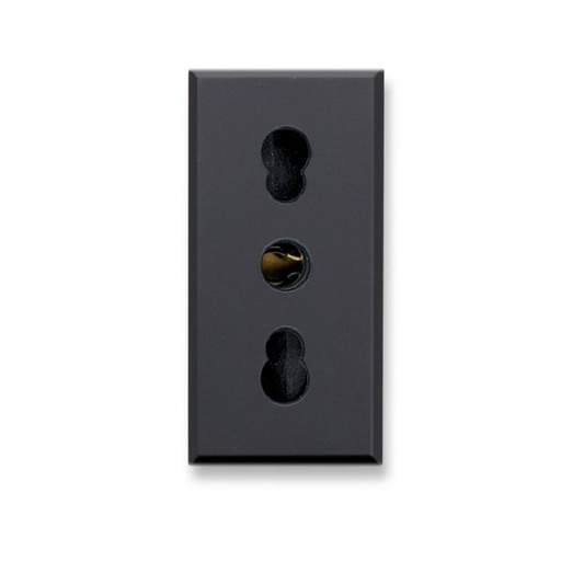 [44500615TS] Ave Tekla Bypass socket 2P+E 10/16A black color 445006/15TS