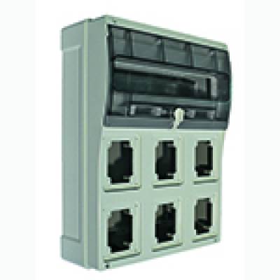 [579826] Box with high-capacity transparent door for installation of 6 fixed IP66 socketsINSTALLATION OF IP66 TOPTER LUMINAIRES