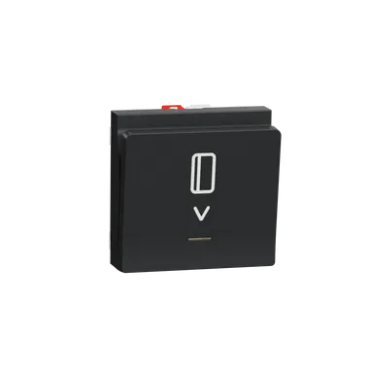 [NU328354] Card switch, New Unica, 1-pole 2-way, 10A, 2 modules, screwless terminals, painted, IP4X, anthracite