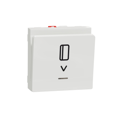 [NU328318] Card switch, New Unica, 1-pole 2-way, 10A, 2 modules, screwless terminals, untreated, IP4X, white