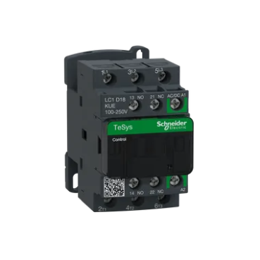 [LC1D18KUE] Contactor, TeSys Deca, 3P(3 NO), AC-3/AC-3e, 0 to 440V, 18A, 100-250VAC/DC coil
