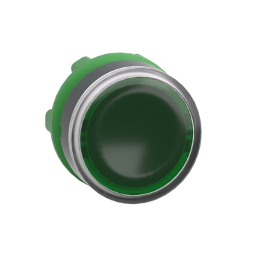 [ZB5AA38] Head for illuminated push button, Harmony XB5, plastic, green flush, 22mm, universal LED, for insetion of legend