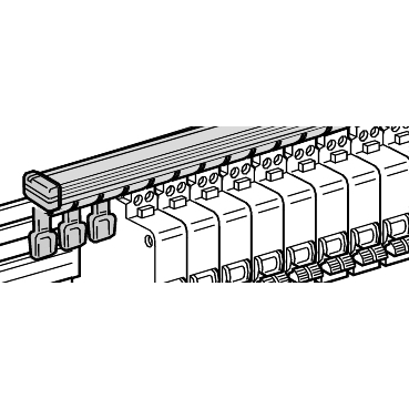 [14886] 1 set of 40 comb busbar side covers - 1P, 2P, 1P+N for C60, ID, DPN