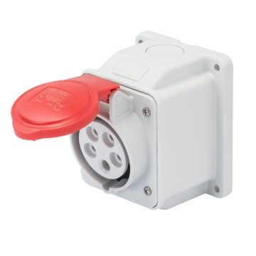 [GW62419] 10° WALL FIXED SOCKET-OUTLET - IP44 - 3P+E 32A 380-415V 50/60HZ - RED - 6H - SCREW WIRING